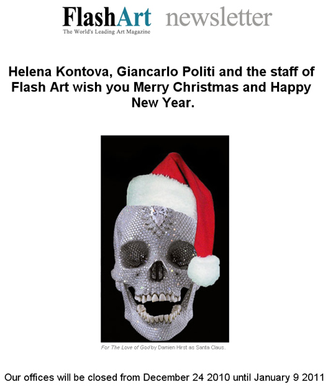 Flash art newsletter So with the mysterious Christmas skull appropriation