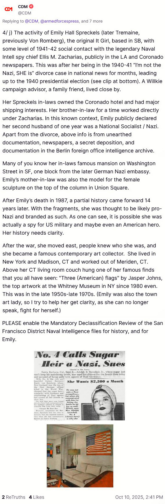 Emily Hall Tremaine - Mandatory Declassification Review SF Naval Intelligence