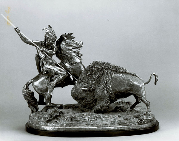 Meriden Britannia buffalo hunt sculpture