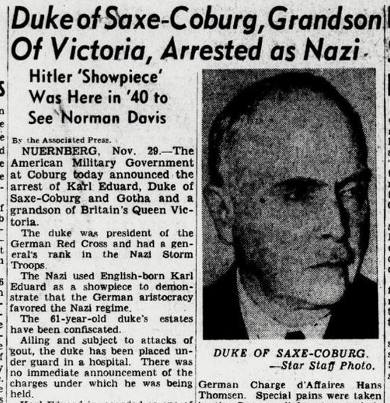 duke of saxe coburg arrest 1945