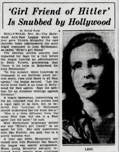 Leni Riefenstahl California