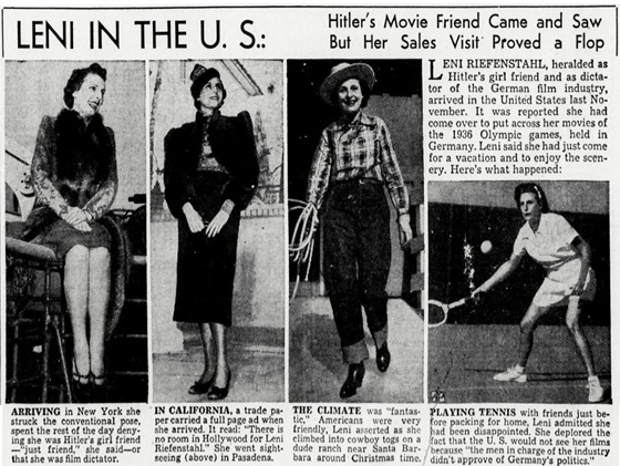 leni riefenstahl usa tour 1938-39