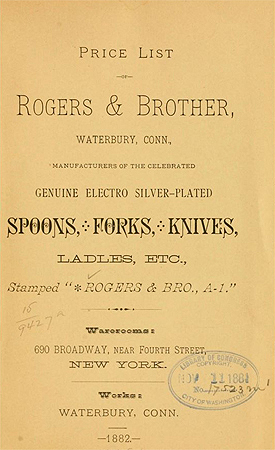 Rogers & Brother price list